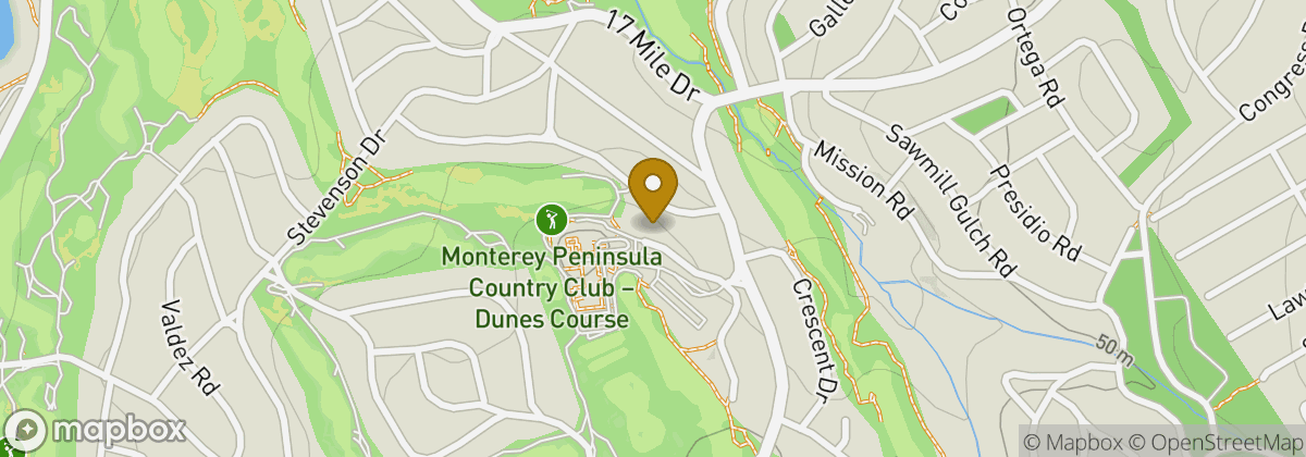 Map location: Monterey Peninsula Country Club