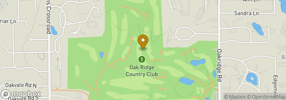 Map location: Oak Ridge Country Club