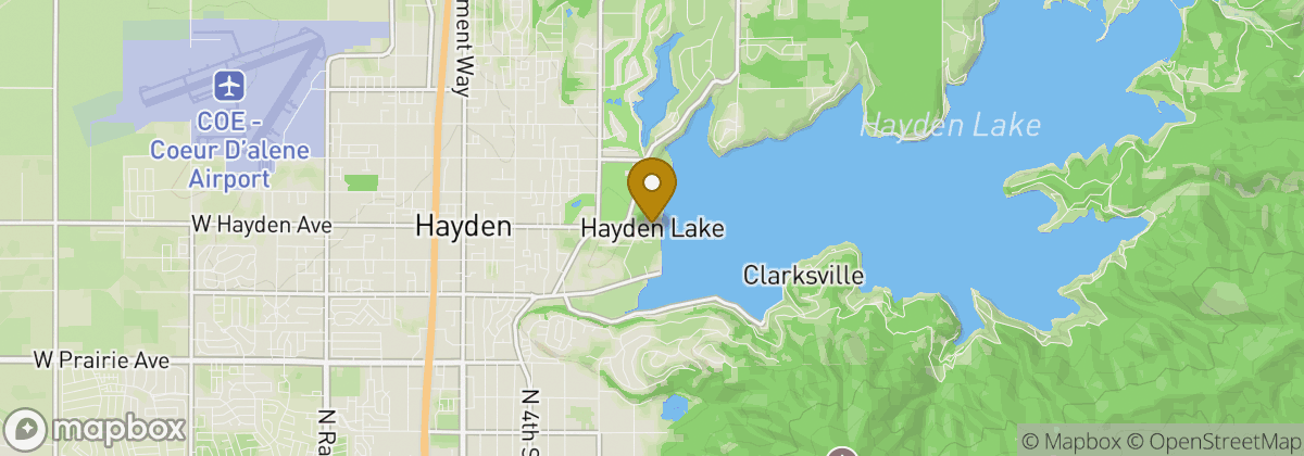 Map location: Hayden Lake