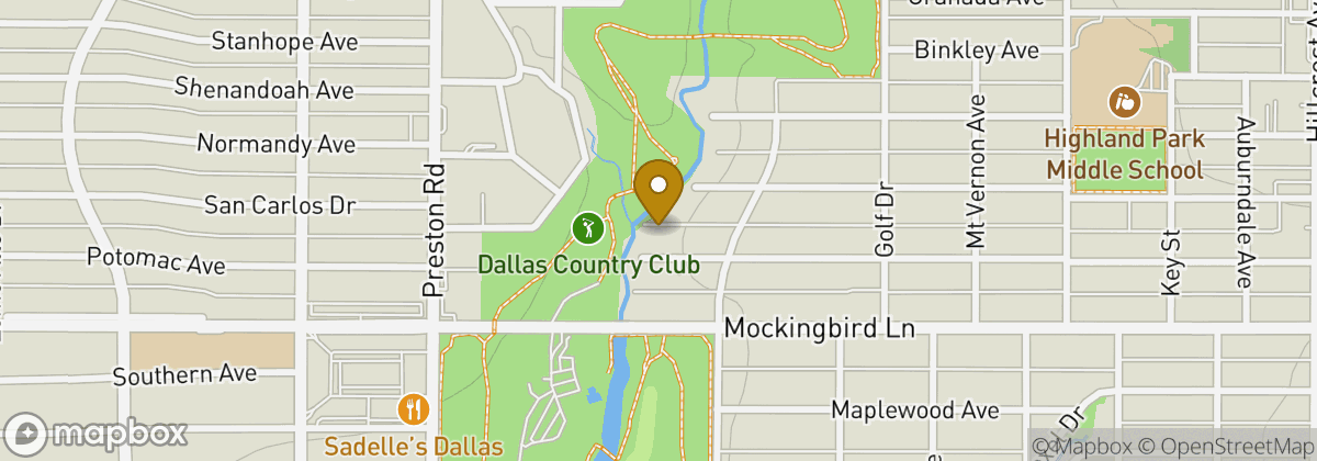 Map location: Dallas Country Club