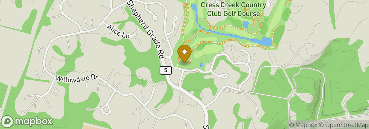 Map location: The Club at Cress Creek