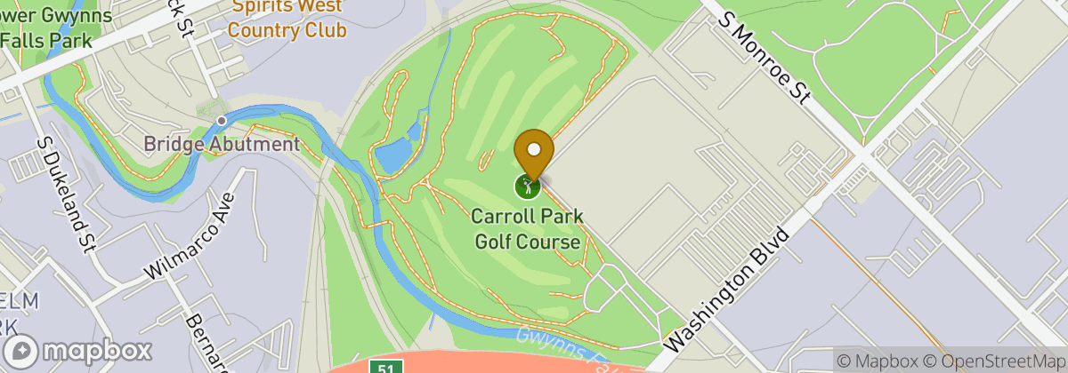 Map location: Carroll Park Golf Course