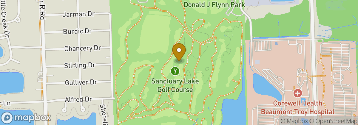 Map location: Sanctuary Lake Golf Course