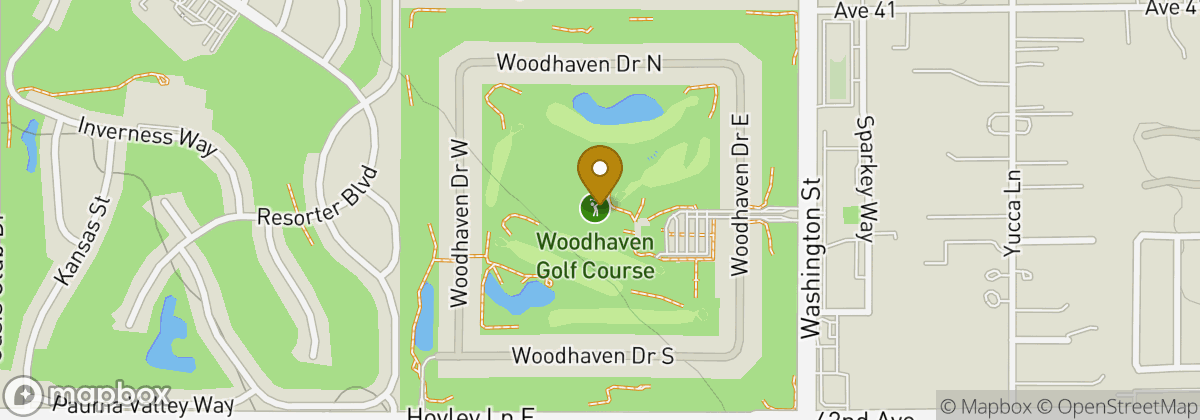 Map location: Woodhaven Golf Course
