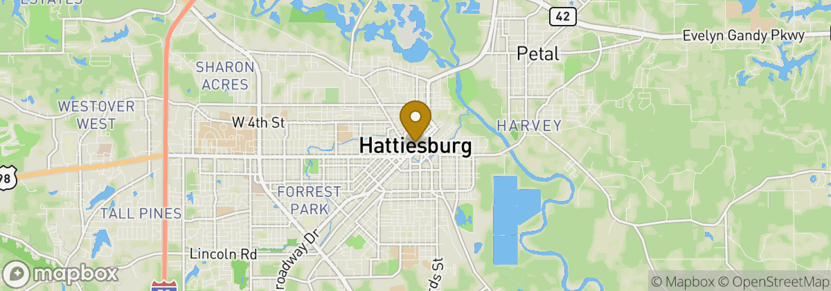 Map location: Hattiesburg