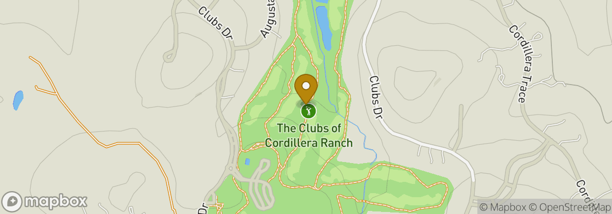 Map location: The Clubs of Cordillera Ranch