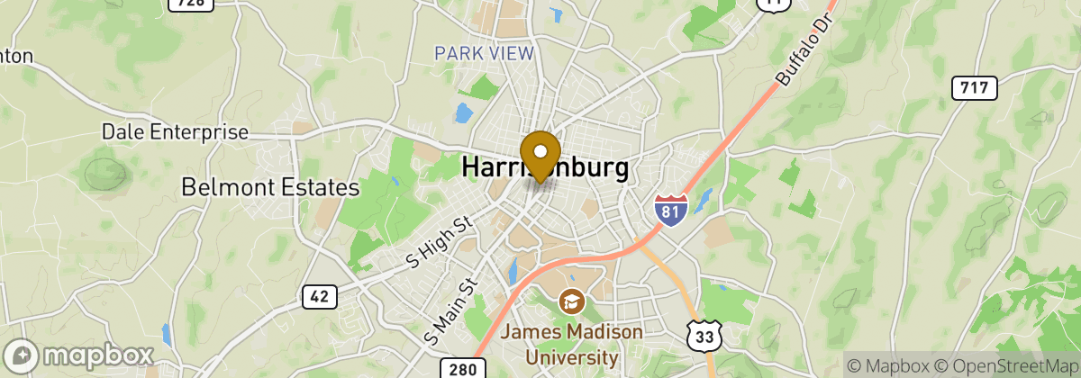 Map location: Harrisonburg