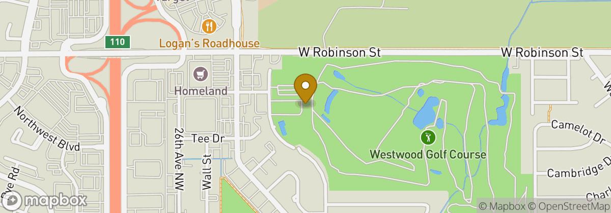 Map location: Westwood Park Golf Course