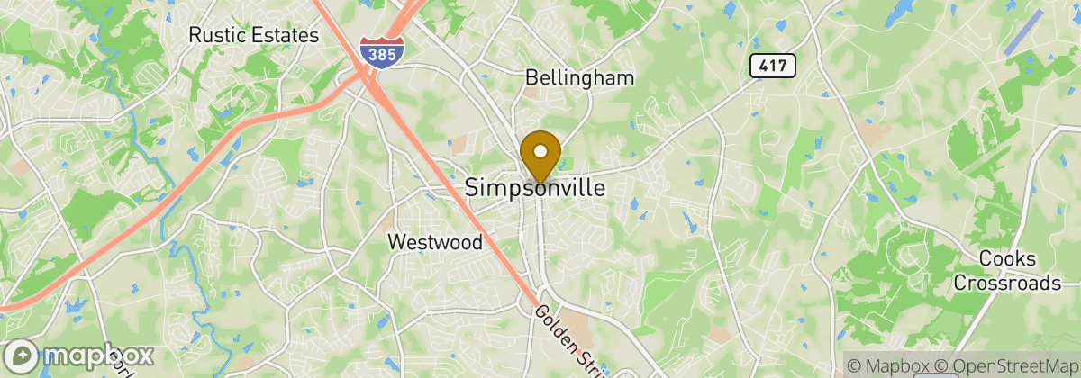 Map location: Simpsonville