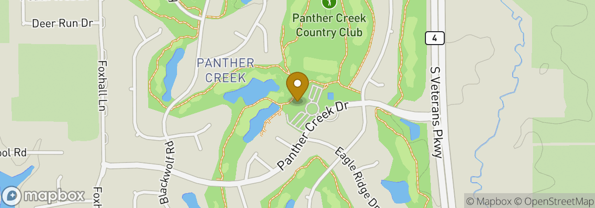 Map location: Panther Creek Country Club Golf Shop