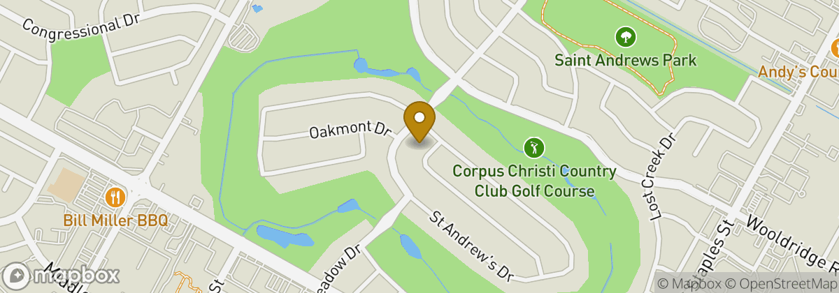 Map location: Corpus Christi Country Club