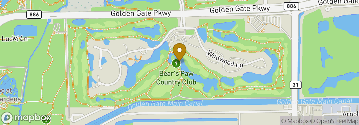 Map location: Bear's Paw Country Club