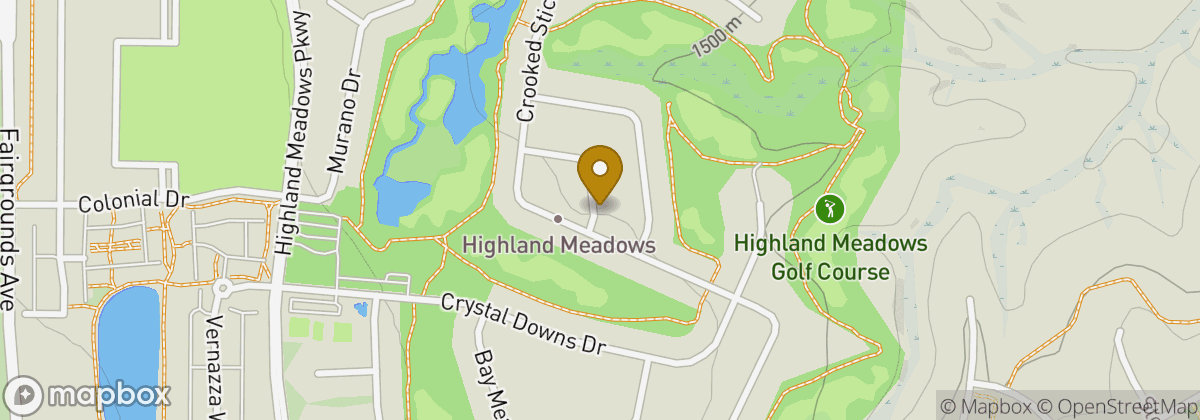 Map location: Highland Meadows Golf Course